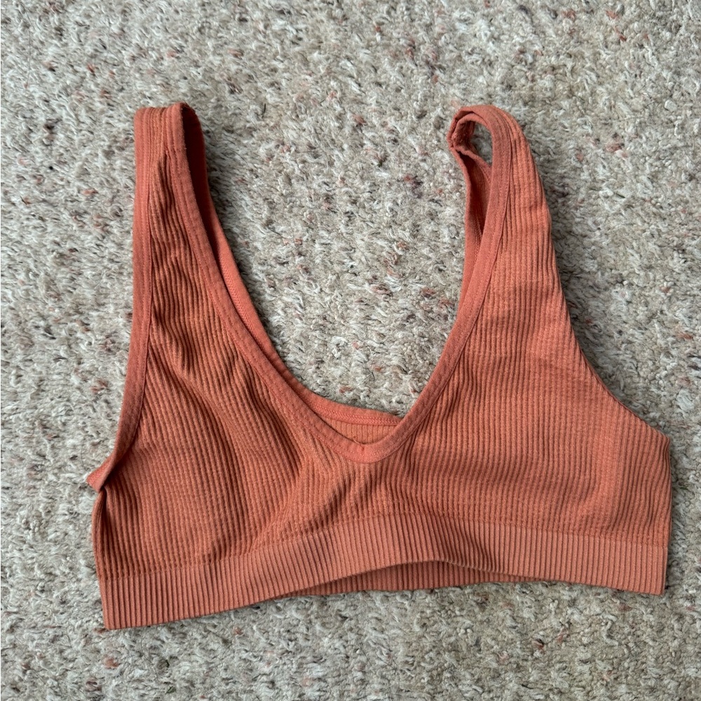 Orange ribbed bralette